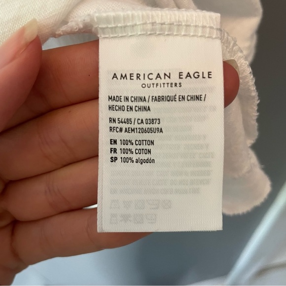 American Eagle white peplum oversized openback Women's Top size large - Picture 7 of 8